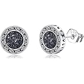 Viking Earrings Men 925 Sterling Silver Viking Rune Stud Earrings Aretes de Hombre Jewelry Gifts for Men Women