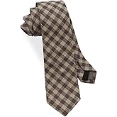 Gsyziux Cotton Mens Ties, 2.55" Skinny Ties for Men Striped Plaid Neckties for Wedding Formal Party Business Casual Groom