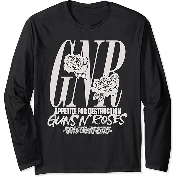 Amazon.com: Official Guns N' Roses Rose Graphic Long Sleeve
