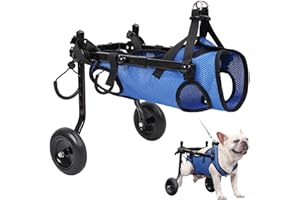 NASOFIR Dog Wheelchair for Back Legs(M), Adjustable Pets Cart with Wheels for Back Legs, Assist Small Pets with Paralyzed Disabled Hind Limbs to Recover Mobility, Dog Wheel Chair for Small Breed(12.1-22 LBS)
