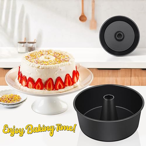 E-far Angel Food Cake Pan Set of 2, 10-Inch Non-stick Tube Pan for