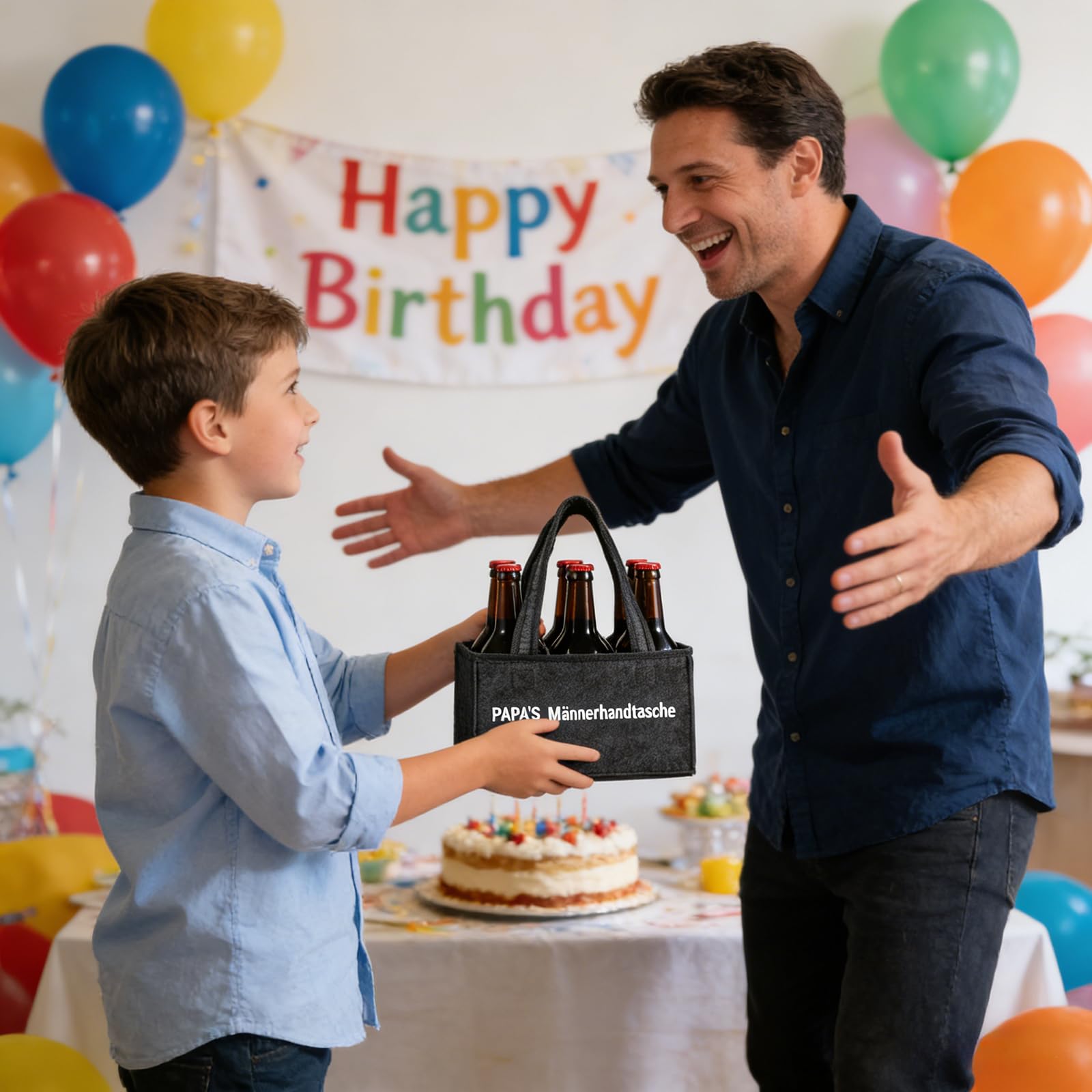 YRsorn Lustige Geschenke für Papa - Väter Geburtstagsgeschenk, Papa's Männerhandtasche Bier, Vatertagsgeschenk für Papa, Männertag Geschenke 4