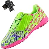 PATPAT Boys Girls Turf Indoor Soccer Shoes Lace Up Football Cleats for Little Big Kids