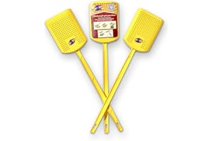 Swat-N-Scoop, Heavy Duty Fly Swatter and Spider Catcher and Release. Insect Fly Catchers for Inside Home. House Fly Swatter or Humane Bug Catcher with Built in Insect Scoop. (3pk, Yellow)