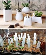KINGLAKE 100Pcs White Plastic Plant Labels & Markers 10x2cm Waterproof view 7