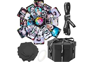 QOOSIKICC Explosion Gift Box Set, DIY Photo Album Gift Box, Surprise Exploding Love Box, Creative Popup Surprise Gift Exploding Box for Couples, Mother's Day, Wedding, Anniversary, Birthday Party