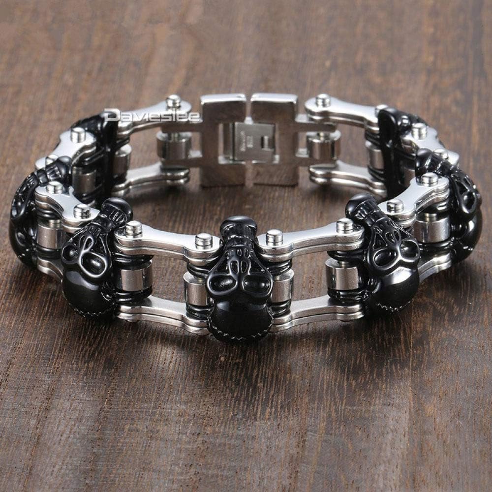 SLGOZL Skull Biker Men's Bracelet for Men Motorcycle Link 316L