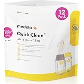 Medela Quick Clean Micro-Steam Bags | Microwave Steam Cleaning Bags | 12Ct