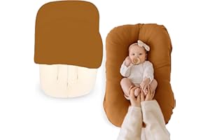 Max&So Baby Lounger Cover for Newborn - Infant Lounger & Baby Nest Loungers Pillow Cover with Removable, Soft Snug-Fitting Design - Baby Lounger Cotton Slipcover for Toddlers - Caramel Cover Only
