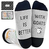 Zmart Unique Animal Gifts - Goat Cow Horse Donkey Socks for Men, Women, Teens