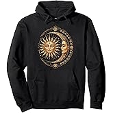 Vintage Celestial Sun Moon Spiritual Harmony Pullover Hoodie