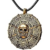 Spooktacular Creations Halloween Pirate Coin Necklace Pirate Skull Necklace for Men Women Pirates Costume Accessories