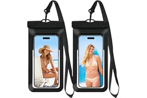 MOLOPPO Waterproof Phone Pouch/Case Dry Bags for iPhone 16 Pro Max/iPhone 15 Pro/14/13 for Samsung LG, IPX8 Cellphone Dry Bag Beach Cruise Ship Essentials, 2 Pack-Black & Black