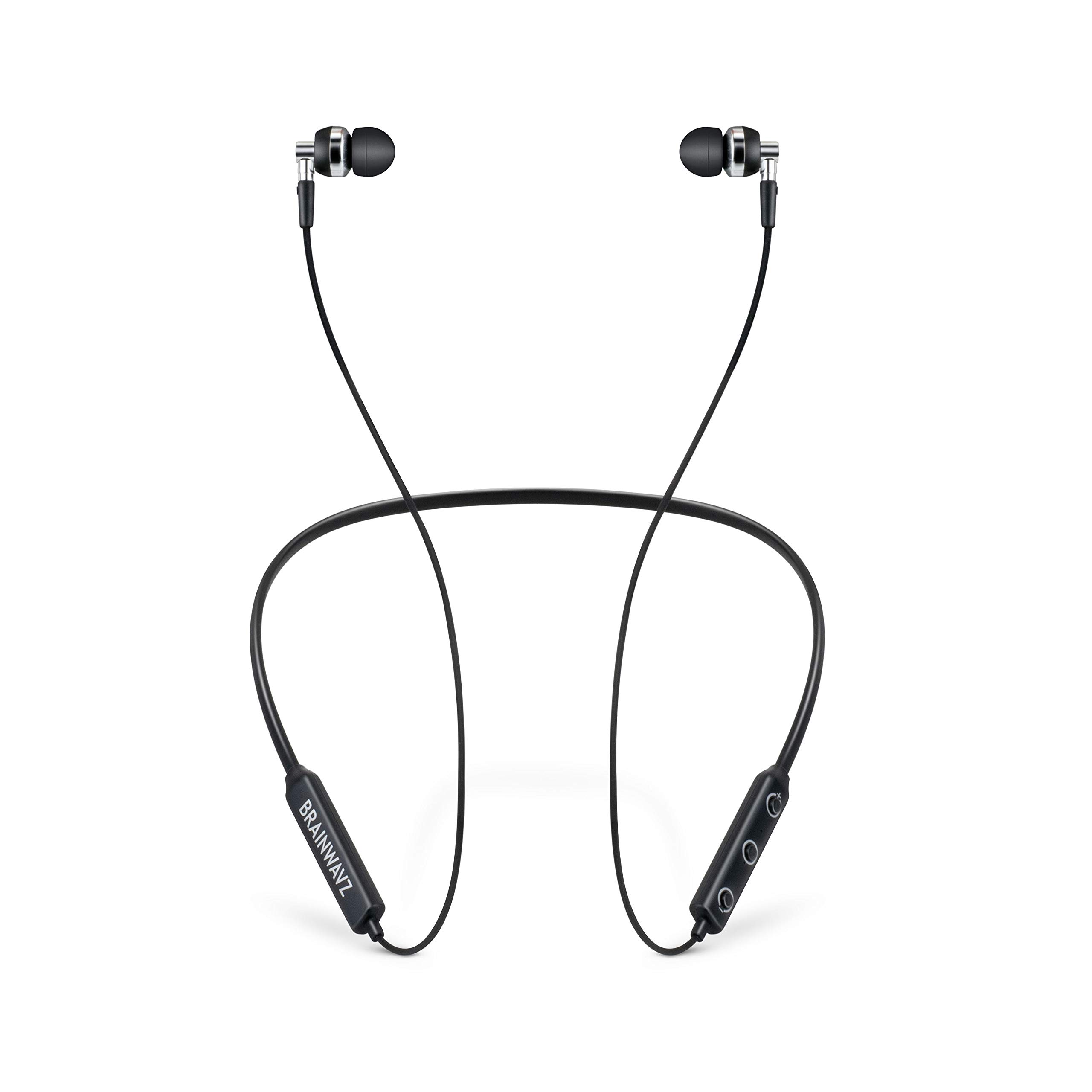 Brainwavz M2 Wireless Earbuds Neck Band Style, Tuned Drivers for Clear Vocals & Deep Bass, 10hrs Bluetooth Playback, Quick Charge, Earphones Ergonomic Design (Black)