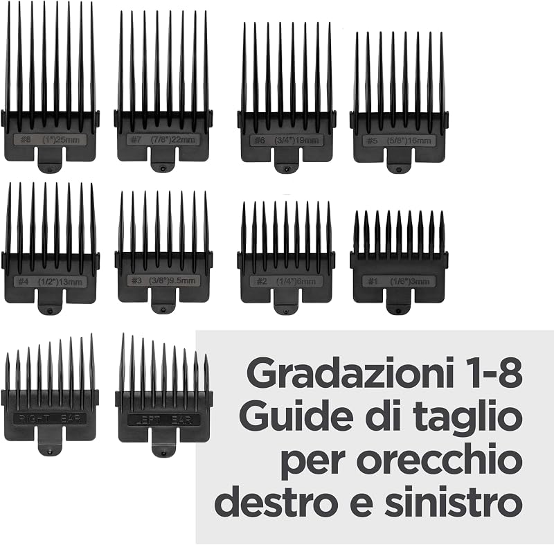 E812E Tagliacapelli Lithium Power, Cordless senza filo, ricarica rapida, batteria al litio, lame in acciaio inox giapponese