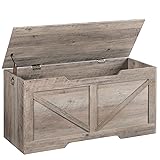 HOOBRO Storage Bench, 39.4” Retro Wooden Storage