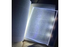 Flat Book Lights for Reading at Night, 6.7x5.7'' Clear LED Book Page Light, Kids Light, Wireless Bookmark Illuminator Panel P