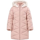 SOLOCOTE Girls Winter Puffer Coat with Faux Fur Hood Sherpa Lined Parka Water-Resistant Windproof Quilted Jacket