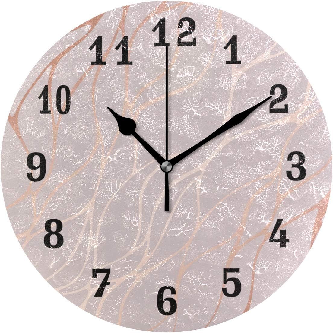 Doshine Wall Clock Rose Gold Marble Pattern Silent Non Ticking Clock Bedroom Living Room Kitchen Home Decor Amazon Co Uk Kitchen Home