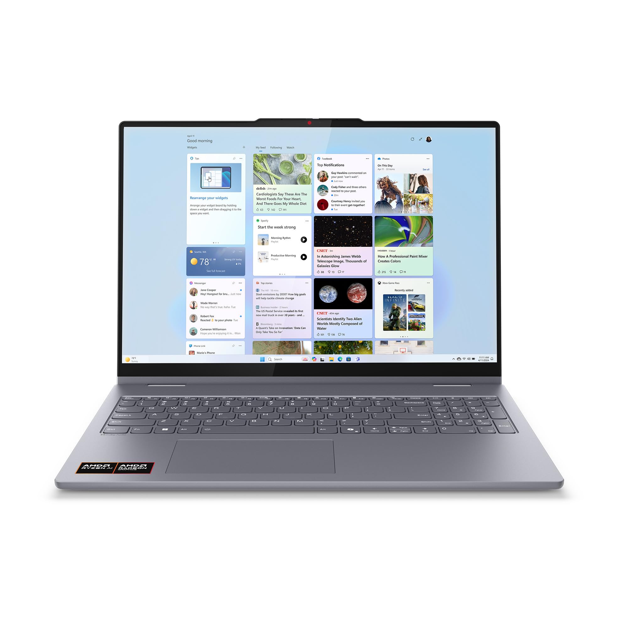 Lenovo IdeaPad 5 2-in-1 Laptop - Copilot+ PC - AMD Ryzen AI 5 340 CPU - 16" WUXGA IPS Touchscreen Display - 16GB RAM - 1TB Storage - AMD Radeon 840M GPU - Luna Grey