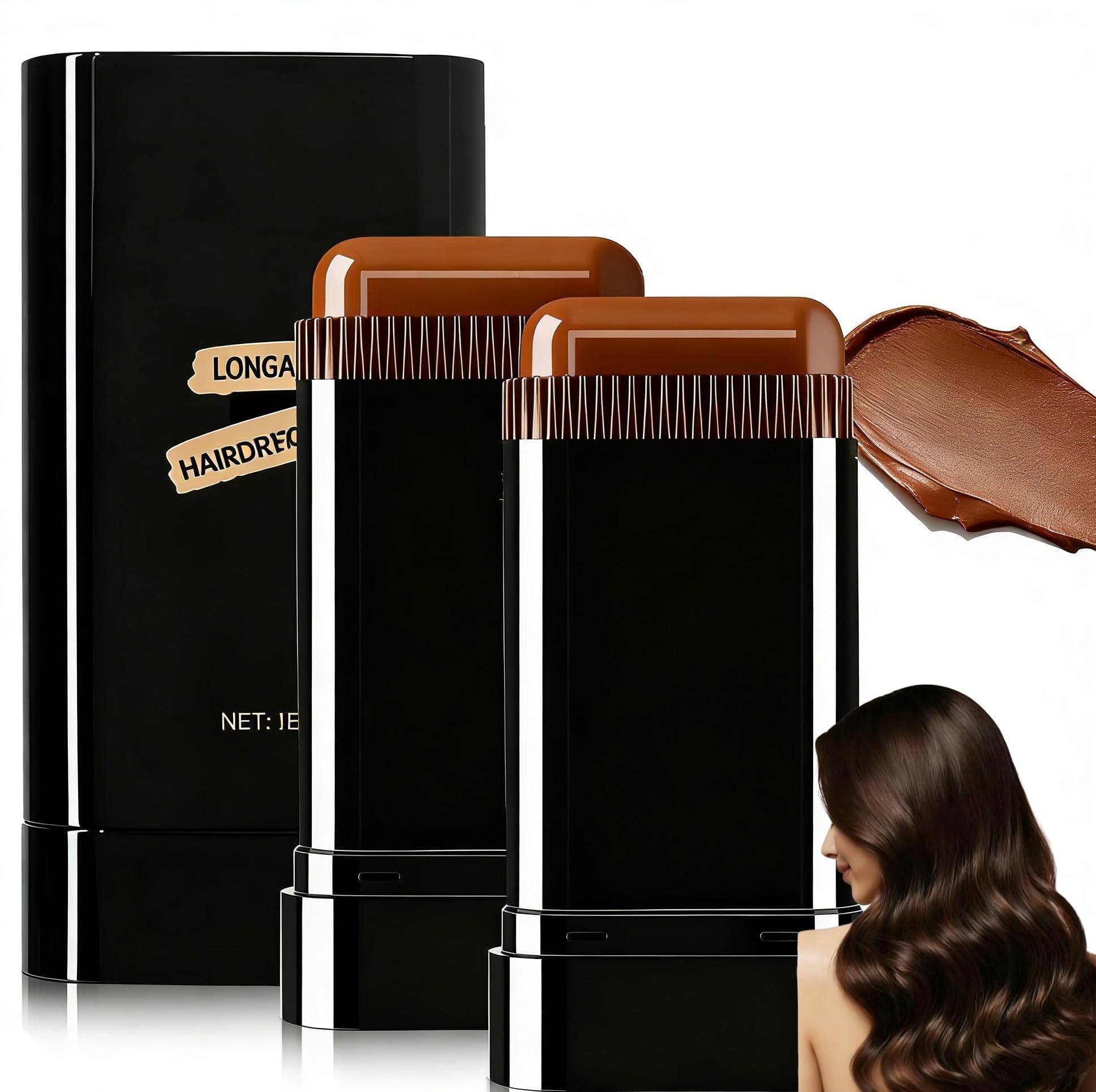 Photo 1 of 2-Pack Safe And Convenient Hair Dye Comb,2-in-1 Instant Gray Hair Coverage For Quick Root Touch-Ups,Waterproof & Sweat-Resistant Temporary Color For Women & Men (Brown)