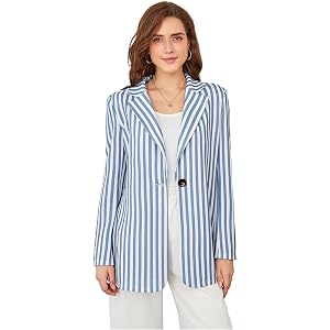Floerns Women's Casual Long Sleeve Graphic Colorful Blazer Work Suit Jackets
