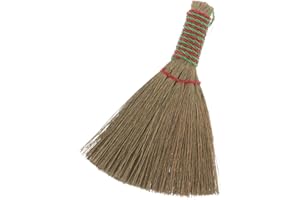 PEPLAYTAL Natural Corn Whisk Broom with Handle for Indoor Cleaning Lightweight Handheld Straw Broom
