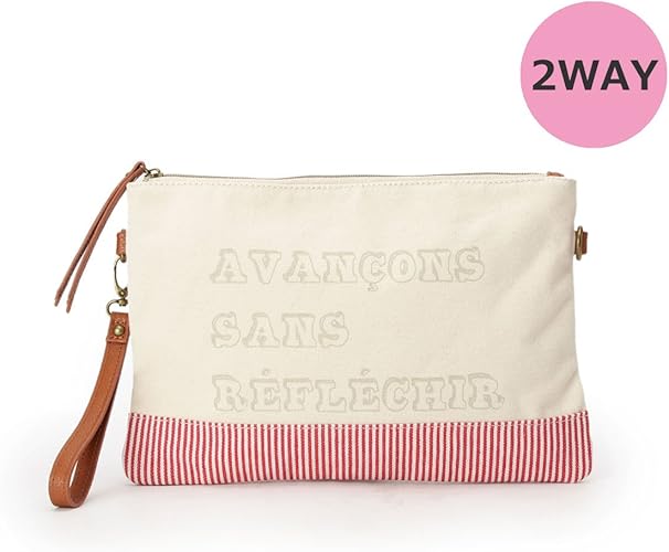 Amazon ジ エンポリアム The Emporium 2wayハンプ ヒッコリークラッチバッグ 00 レッド系 961 The Emporium ジエンポリアム クラッチバッグ