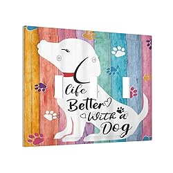 Funny Animal Cute Dog Colorful Wood Rainbow Panel 3