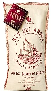 Rey del Arroz Authentic Delicious Spanish Bomba Rice| 2.2 Pound Sack | Spanish Rice/Pilaf for Paella | Grown in the natural reserve of L’Albufera de València Made By a family-run business since 1968