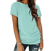 ATHMILE Womens T Shirt Summer Tops Short Sleeve Fashion School Teachers Clothes 2026 Spring Beach Vacation Trendy