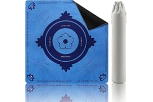 Mikccer Mahjong Mat, 32.2x32.2 Inch Non-Slip Noise Reduction Mahjong Table Mat, Perfect for Poker/Board Games/Card Games/Dominoes with Carrying Bag,Blue