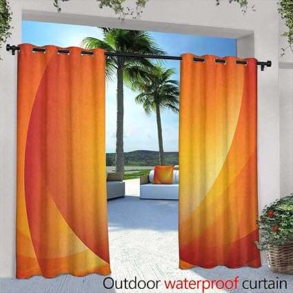 Amazon Com Marilds Orange Outdoor Curtains Colorful Smooth Twist