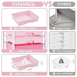 Rolling Cart with Drawers,Storage Cart with 8