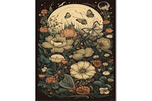 bleihum Moon Paint by Numbers Kit for Adult- Flower Paint by Number Kits, Landscape Watercolor Paint by Number for Adults Perfect for Gift Home Wall Decor(40x50cm)