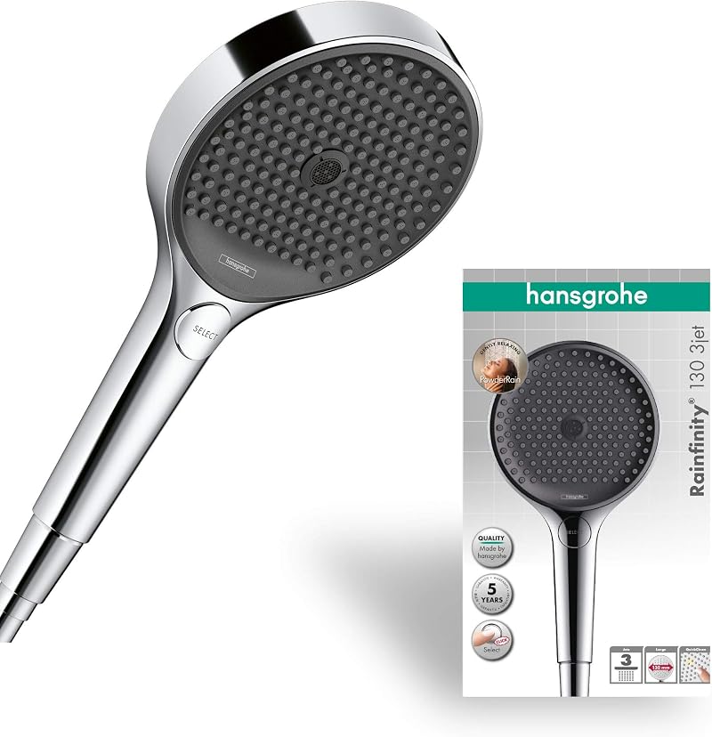 Hansgrohe Rainfinity Hand Shower 130mm Chrome 3 Sprays PowderRain QuickClean