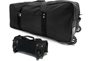 TELOSPORTS Extra Large Foldable Duffle Bag with Bearing Wheels - 29" 32" 34" 36" Heavy-Duty Water-Resistant Travel Duffel for