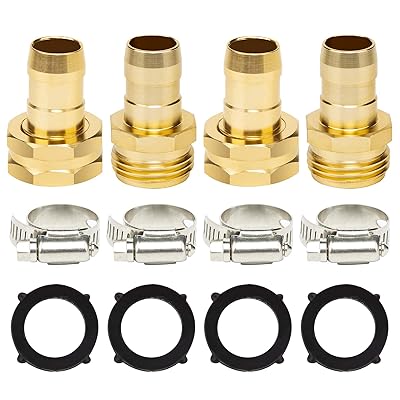 Buy 3 4aluminium Garden Hose Repair Connector With Stainless Steel Clamps Male And Female Garden Hose Fittings Mender End Repair Kit Water Hose End Mender Fit For 3 4garden Water Hose Fitting 2 Set Online In
