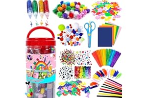 FunzBo Arts and Crafts Supplies for Kids Craft Art Supply Kit for Toddlers Age 4 5 6 7 8 9 All in One D.I.Y. Crafting School 