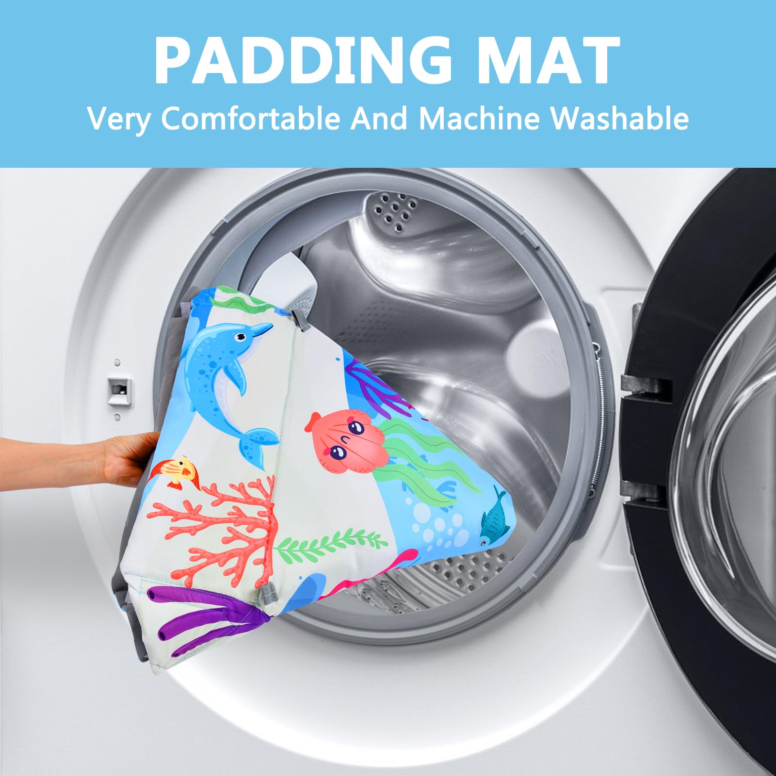 TFDER Baby Gym Play Mat, 8-in-1 Tummy Time Mat & Activity Gym, Washable Ball Pit, Infant Play Mat with Detachable Toys for Sensory Exploration and Motor Skill Development