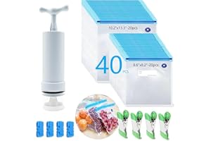 MOMODA Sous Vide Cooking Bags for Joule and Anova Cookers | BPA-Free Reusable Vacuum Seal Food Bags with Air Valve | Freezer 