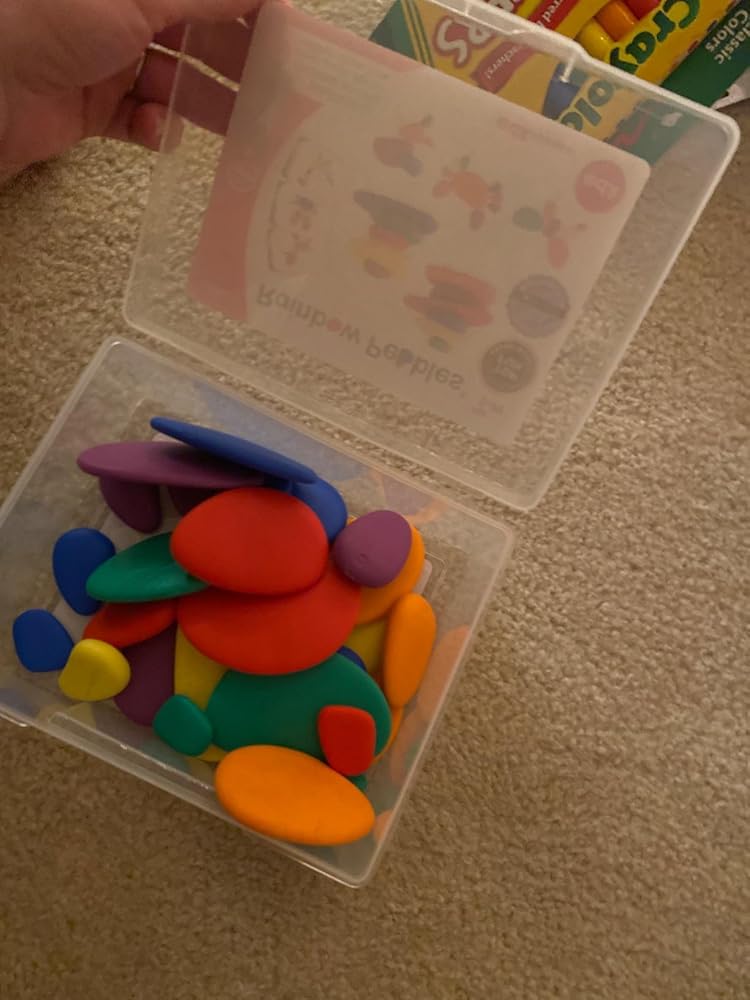 Edxeducation Rainbow Pebbles - Set Da 72 Mini Sassi Colorati In Barattolo, Giocattolo Didattico Per Costruzioni E Incastri
