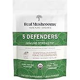 Real Mushrooms 5 Defenders Mushroom Complex - Functional Mushrooms Extract from Chaga, Shiitake, Maitake, Reishi, Turkey Tail Mushroom Blend for Wellness Support with Beta Glucans - 45 Servings
