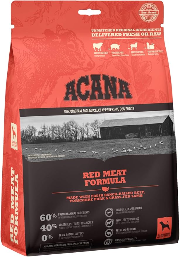 Acana Heritage Dog Food, 12 Ounces, Red Meat Formula with Fresh Angus