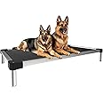 FXW TitanNest Cooling Chew-Proof Elevated Dog Bed, Washable Raised Cot for Outdoor/Camping/Indoor Use, Waterproof & Durable Pet Bed for Large Dogs, 50-Inch, Black