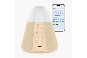 Vanzon Baby Sound Machine, Smart App Control White Noise Machine with 54 Soothing Sounds & 15 RGB Night Light Modes and Auto-Off Timer, Suitable for Adults & Kids Sleeping