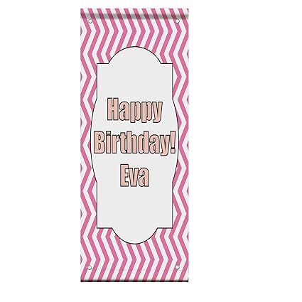 Amazon Com Happy Birthday Pink Chevron Custom Double Sided