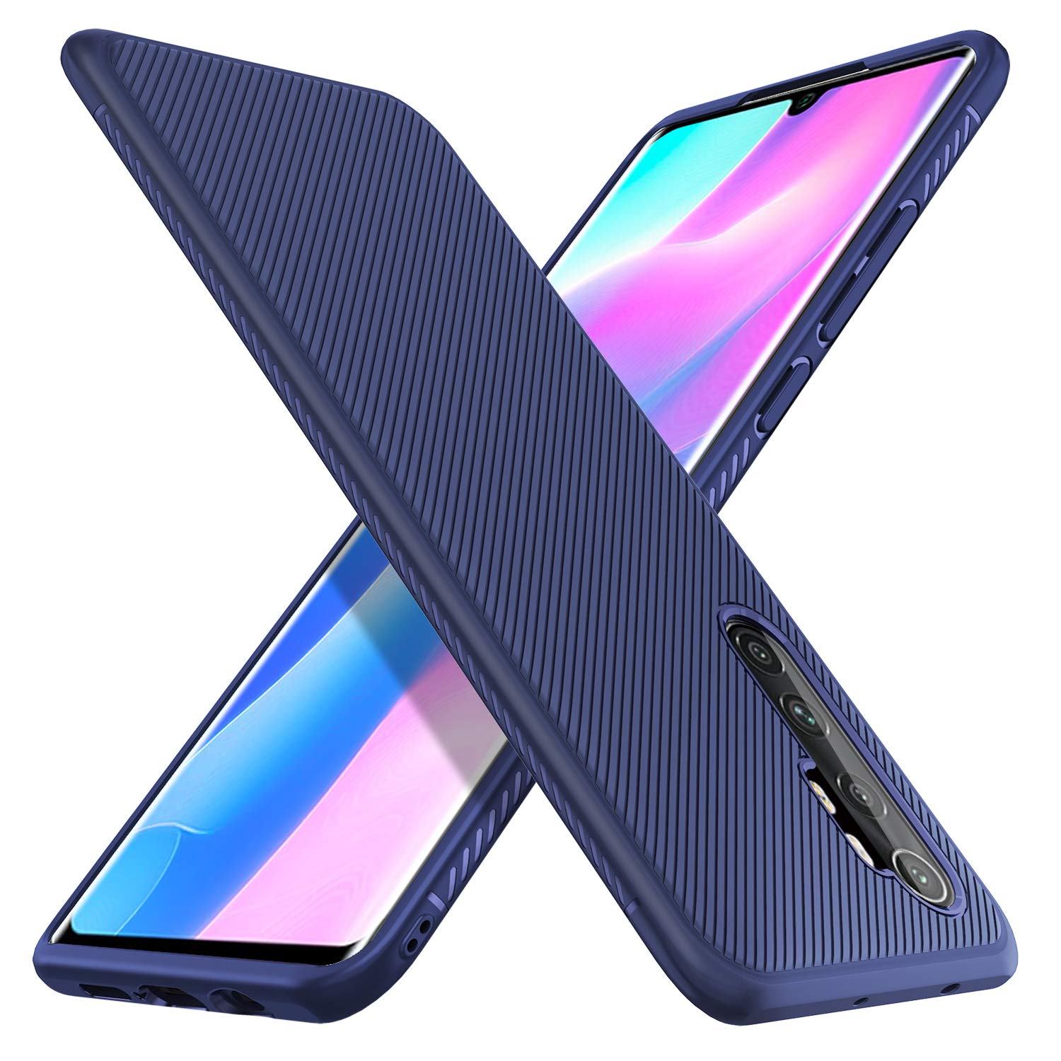 C'iBetter for Xiaomi Mi Note 10 Lite Case, Premium Flexible Rubber Cover Shock Proof with Anti-Scratch Ultra-Thin for Xiaomi Mi Note 10 Lite Smartphone.Blue…