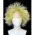Borbilyn Green Wig with Bald Cap Clown Short Curly Afro Wavy Ombre Party Cosplay Costume Wigs Halloween Men Women