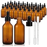 KEYWING 36Pack 2oz Dark Amber Dropper Bottles